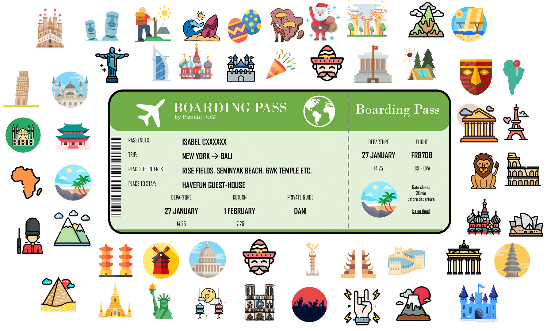 customizable airline plane fake ticket - fake boarding pass template