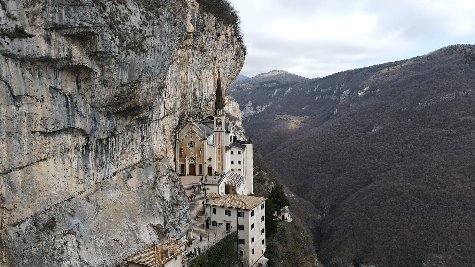 what to visit - sanctuary madonna della corona near verona and garda - church on the mountain guide