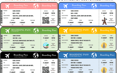 Modello di biglietto aereo falso da personalizzare | Download gratuito