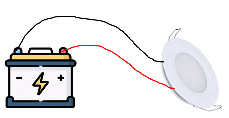 batteria luce connessiona schema elettrico
